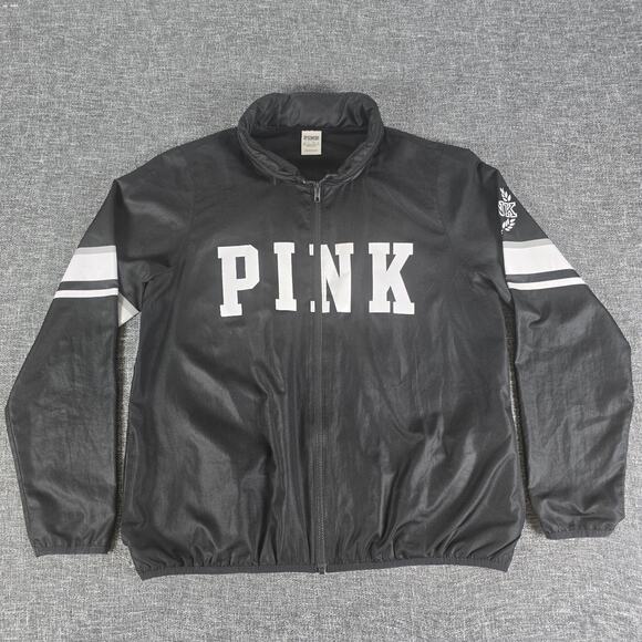 Pink Victoria's Secret Windbreaker Zip Jacket Size M - Picture 1 of 8
